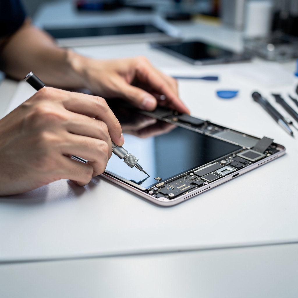 Phone Doctor Plus technician performing expert iPad screen repair in San Diego