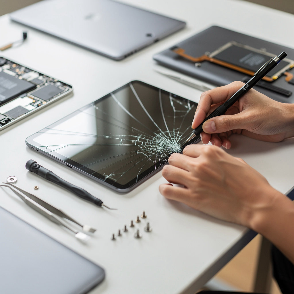 Phone Doctor Plus technician performing expert tablet repair for brands like Apple iPad and Samsung Galaxy in San Diego